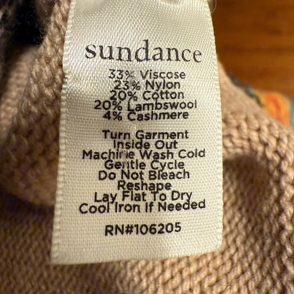 Sundance Tan and Black Patterned Crew Neck Sweater - Picture 4 of 5